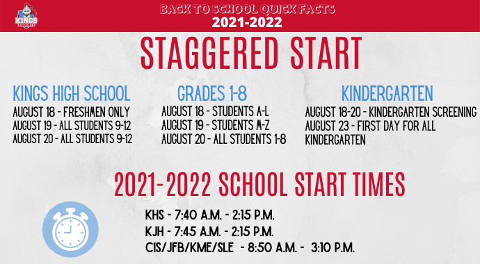 Staggered start of school graphic